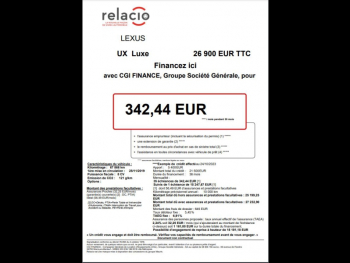 Photo 2 du bon plan LEXUS UX 250h 2WD Luxe MY19 occasion à 24490 €
