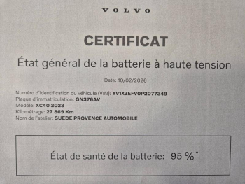 Photo 10 du bon plan VOLVO XC40 Recharge 231ch Start EDT occasion à 29900 €